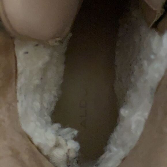 Aldo | Tan Lace Up Sherpa Fur Lined Combat Boots | 9 - Picture 7 of 8